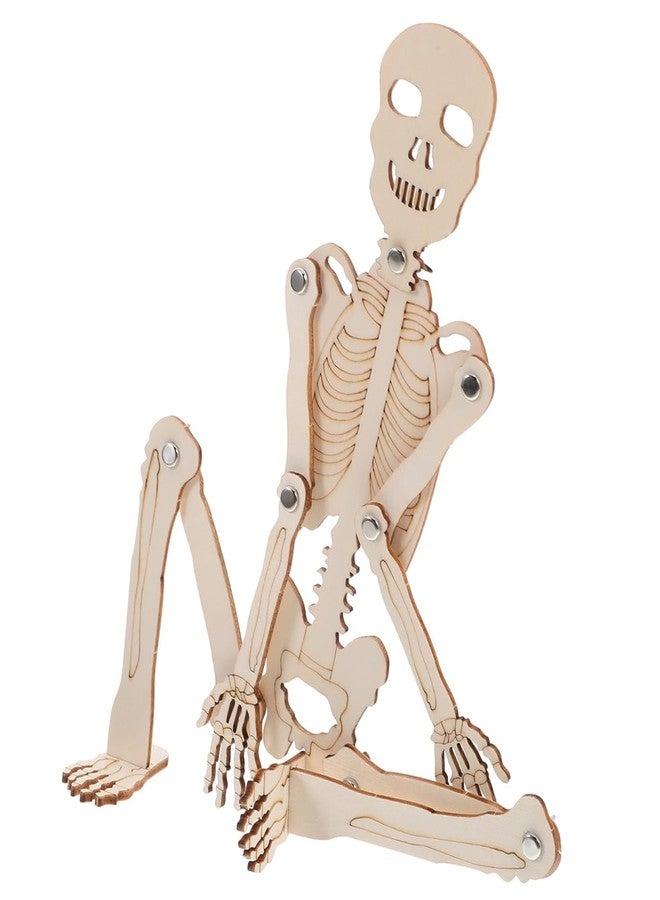 ياردوي مجموعة أدوات تعليمية لتجميع الهيكل العظمي الخشبي من ياردوي، نموذج تشريحي بشري للأطفال، بيج، 13.4 بوصة، أداة تعليمية للحرف اليدوية وتعلم الهيكل العظمي - Image 1